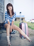[online collection] 2013.08.04 Korean car model Li Zhiyou -- blue white striped shirt